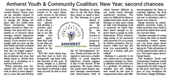 Amherst Youth & Community Coalition:  New Year, second chances Image