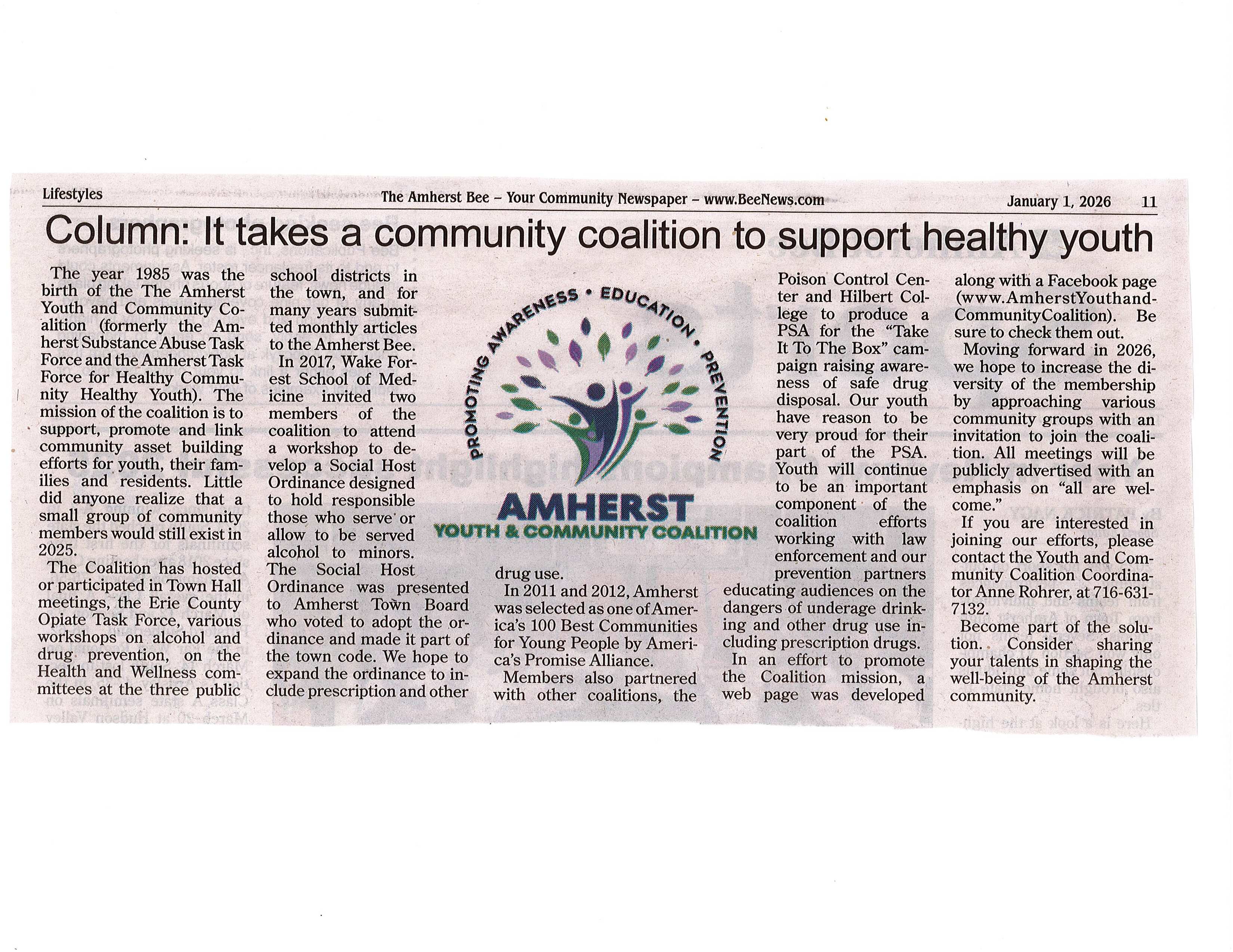It takes a community coalition to support healthy youth Image