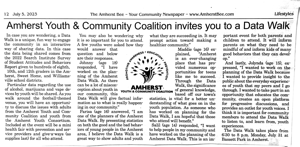 Amherst Youth and Community Coaltion invites you to a Data Walk Image